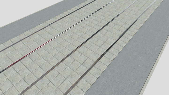 tram rails 3D Model