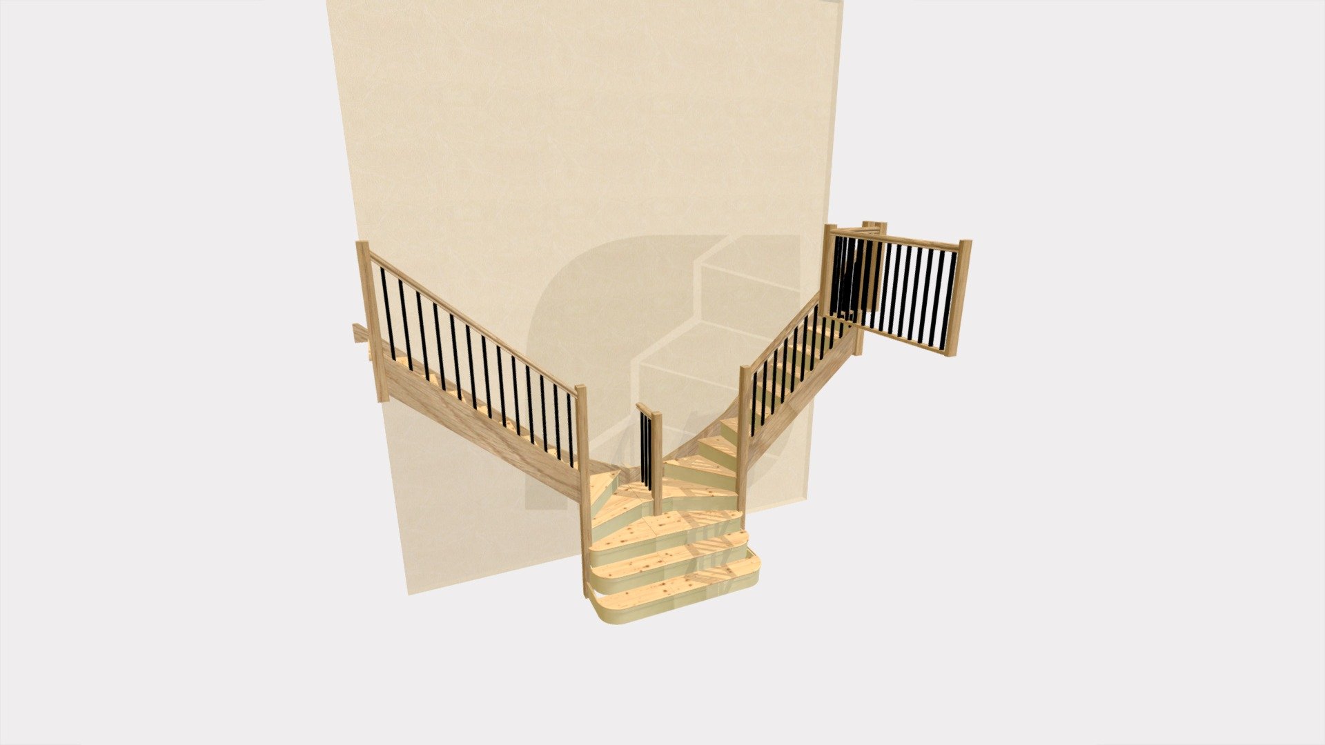 T Shaped Winder Starcase