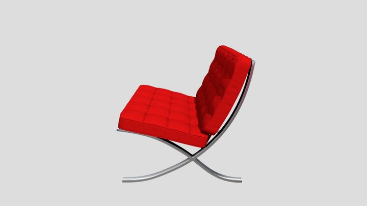 Barcelona_chair  red 3D Model