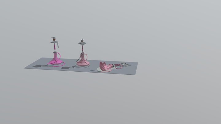 Hw7 [XYZ school] pink hookah 3D Model