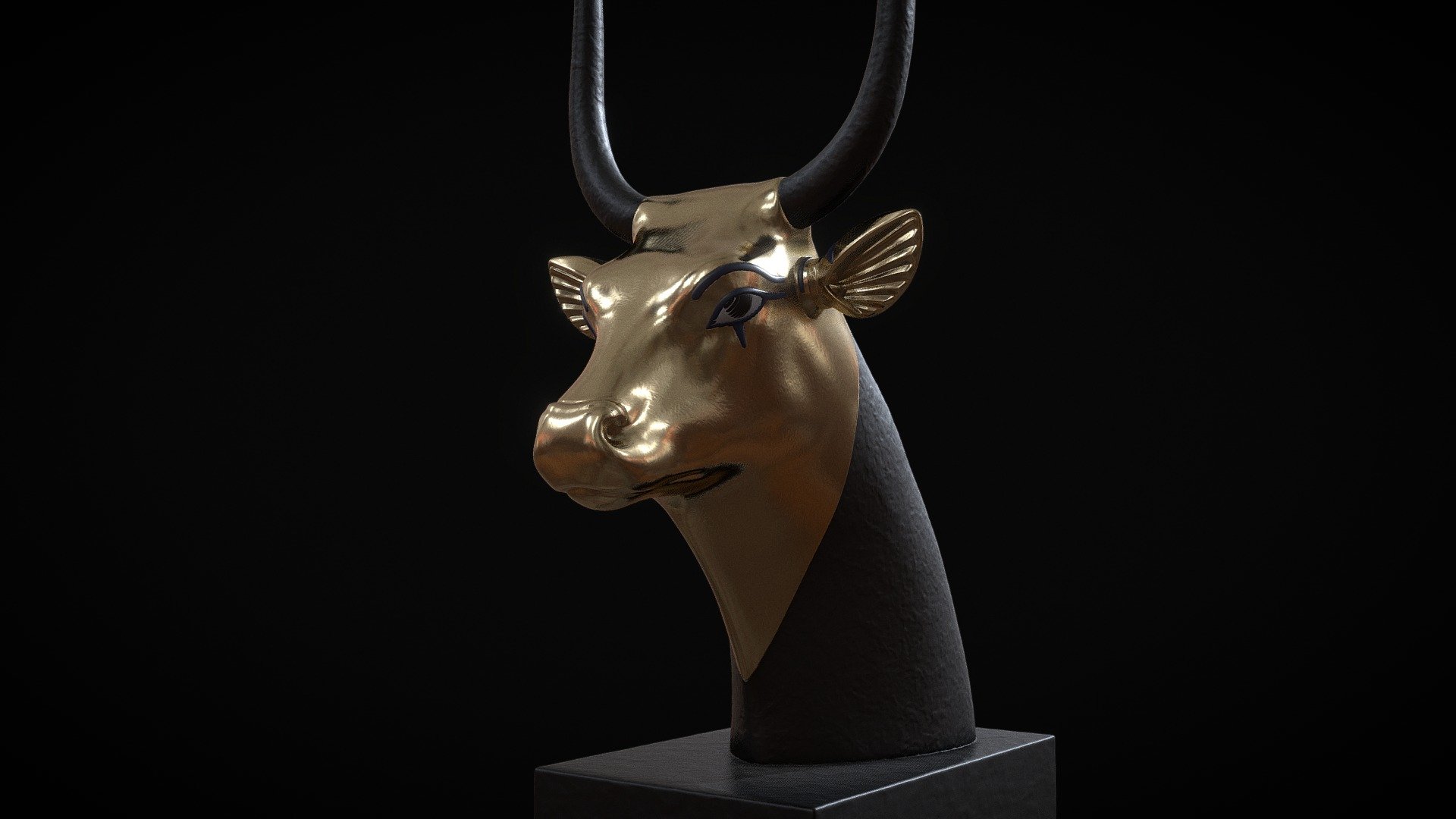 Hathor Cow Head GILDED HEAD OF HATHOR Buy Royalty Free 3D model by