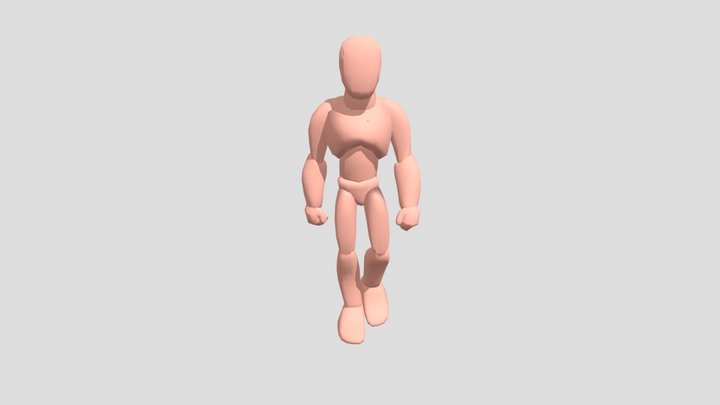 Walking Human Blockout 3D Model