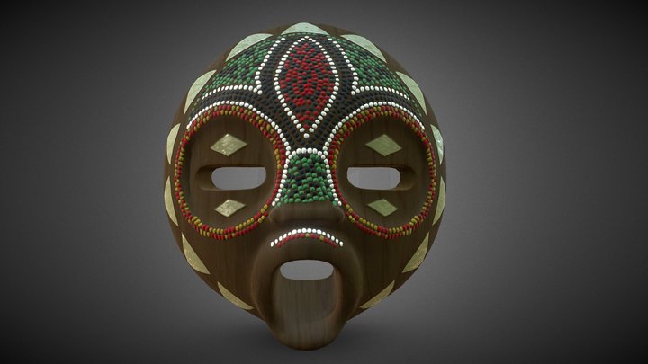 Baluba African Mask 3D Model