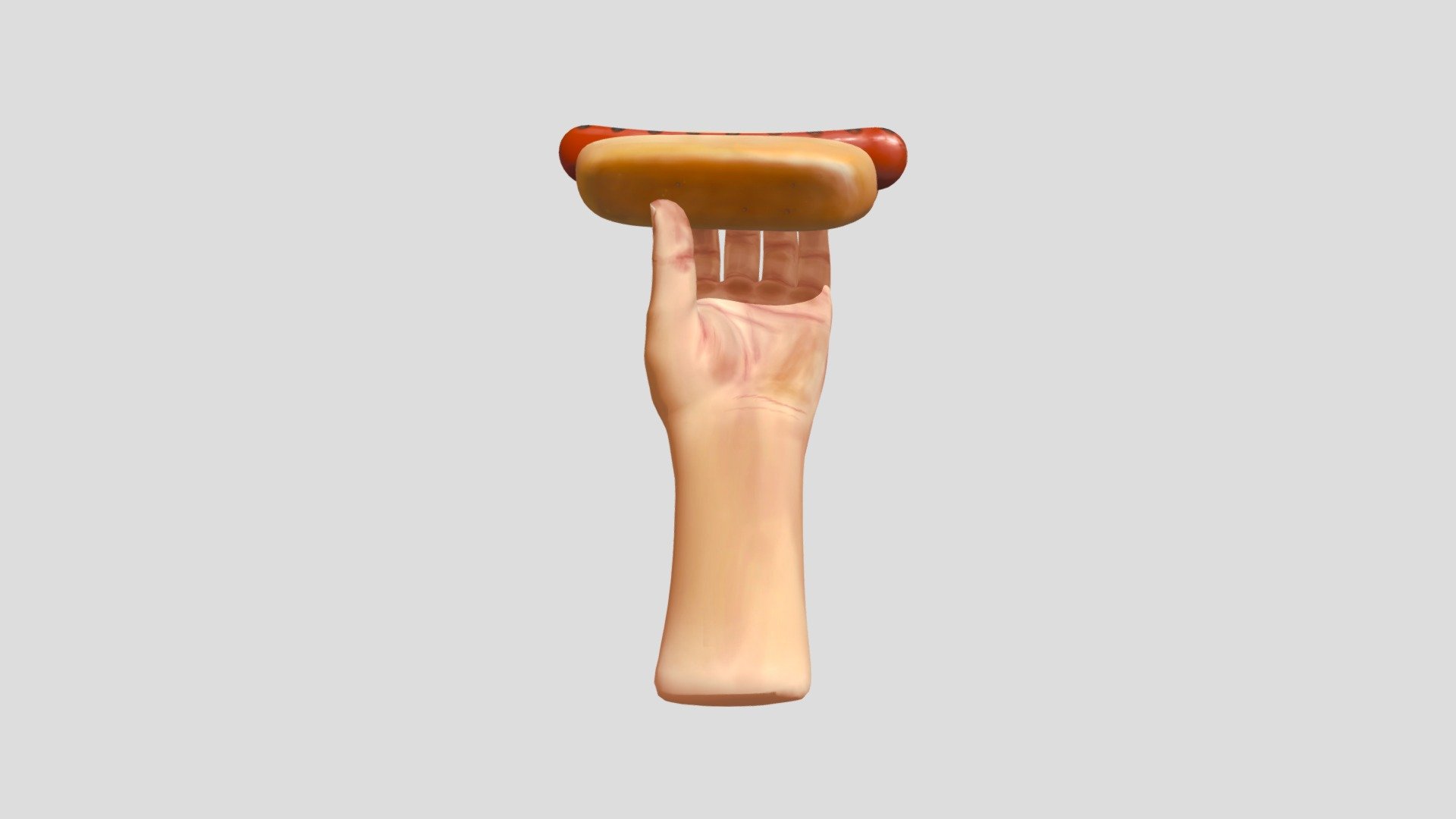 With hotdog in hand