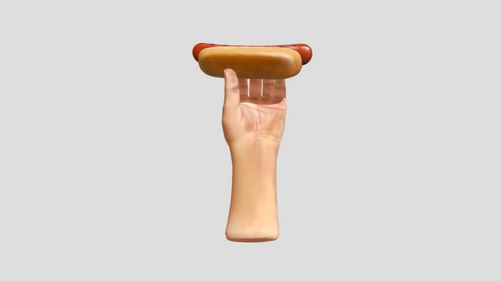With hotdog in hand 3D Model