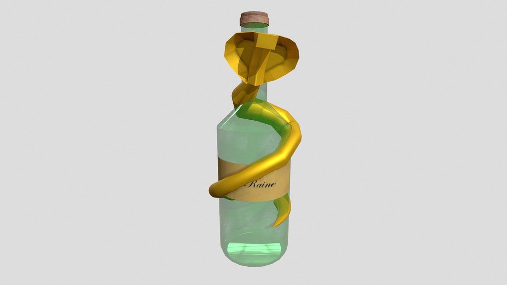 Low Poly Snake Wine Bottle
