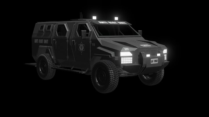 Armoured Police Truck 3D Model