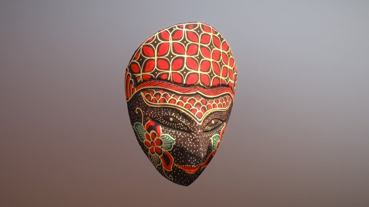 Ethnic Wooden Mask 2 3D Model