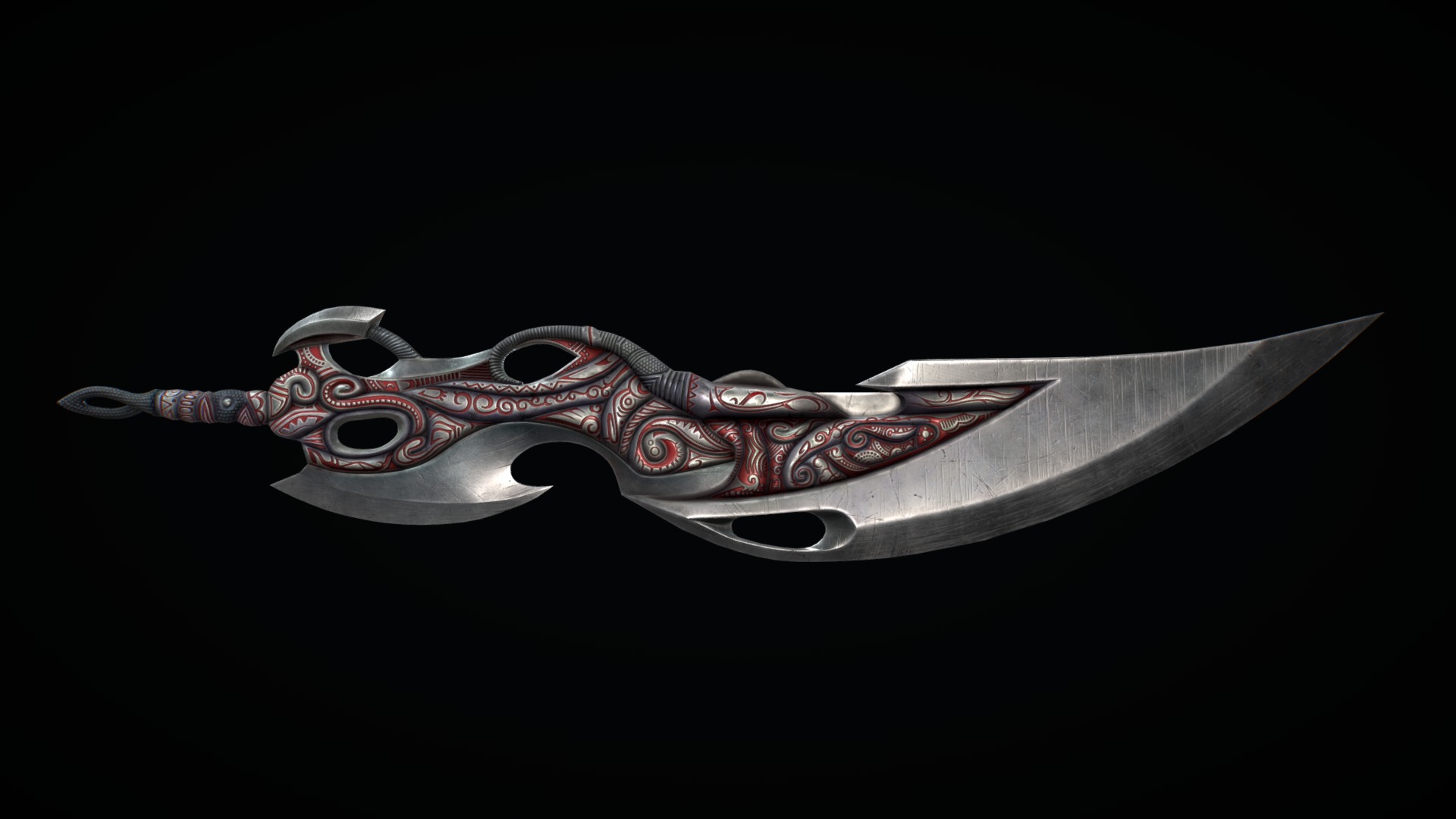 3D model Heavenly Sword - This is a 3D model of the Heavenly Sword. The 3D model is about a silver and black sword.
