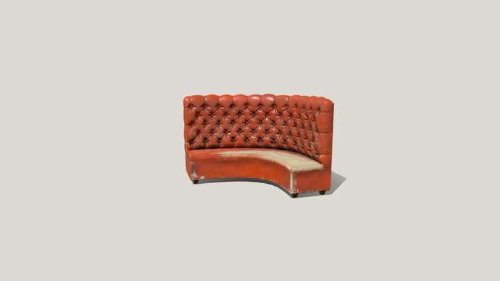 Red Leather Half-Booth 3D Model