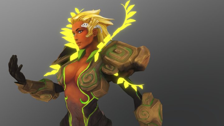 Rock-Armored Woman 3D Model