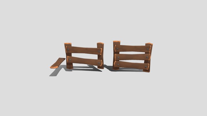 Fence Lowpoly 3D Model