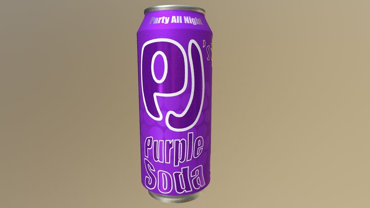 PJ's Purple Soda Pop Can 3D Model