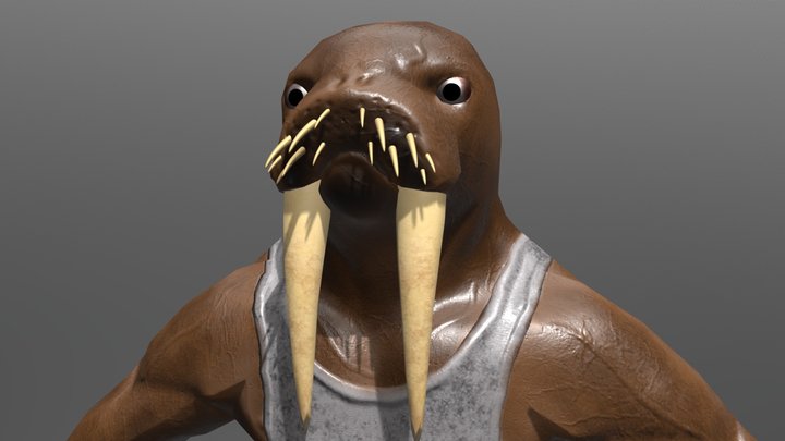 muscular Walrus 3D Model