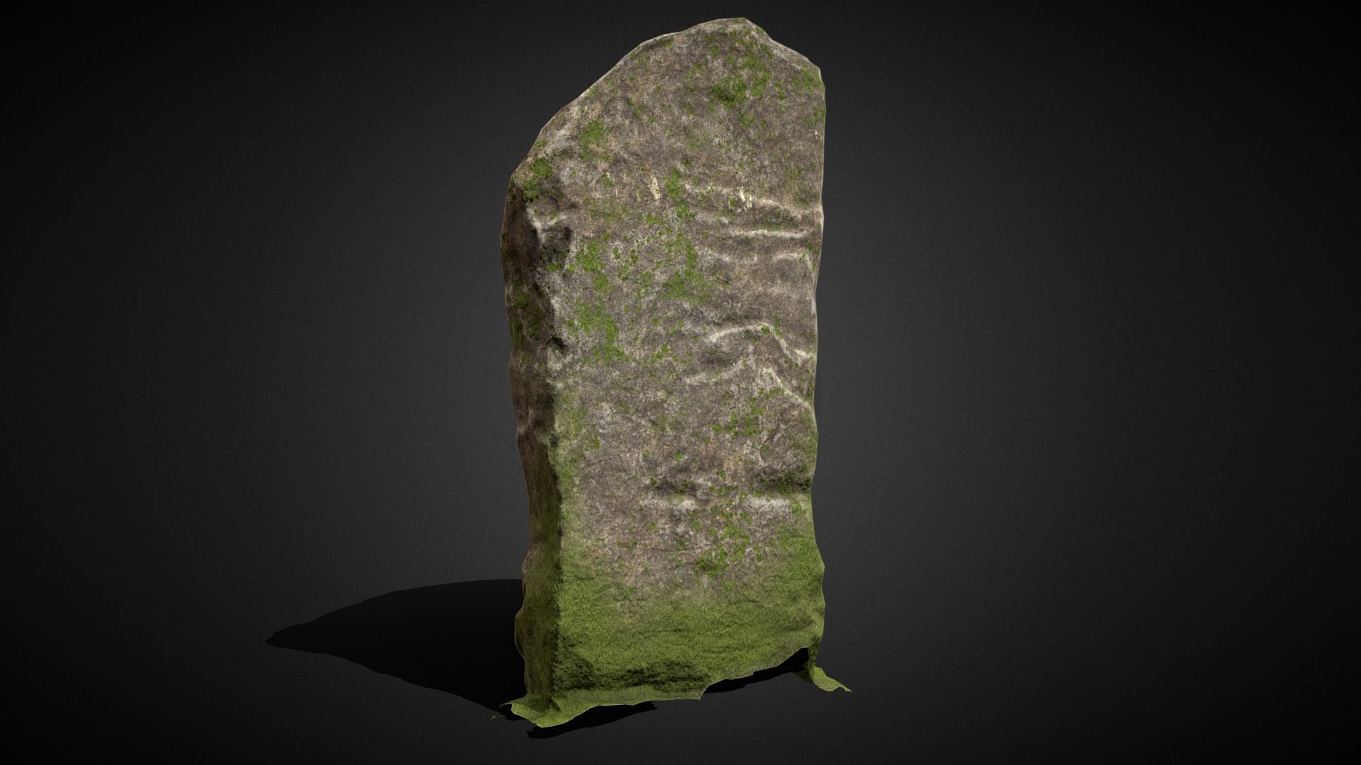 3D model Rock Monolith 004b - This is a 3D model of the Rock Monolith 004b. The 3D model is about a large green rock.