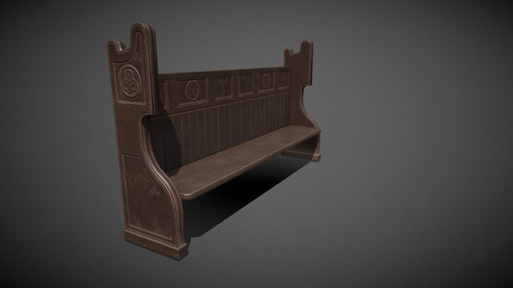 Church bench 3D Model