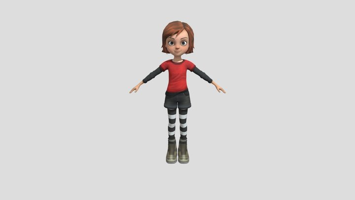 Penny Outfit Original (Bolt Disney) FBX Rig 3D Model