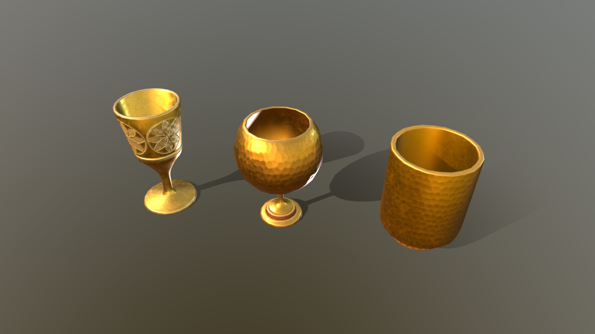 3D model HIE Glass Pack D180516 - This is a 3D model of the HIE Glass Pack D180516. The 3D model is about a few gold and silver candles.