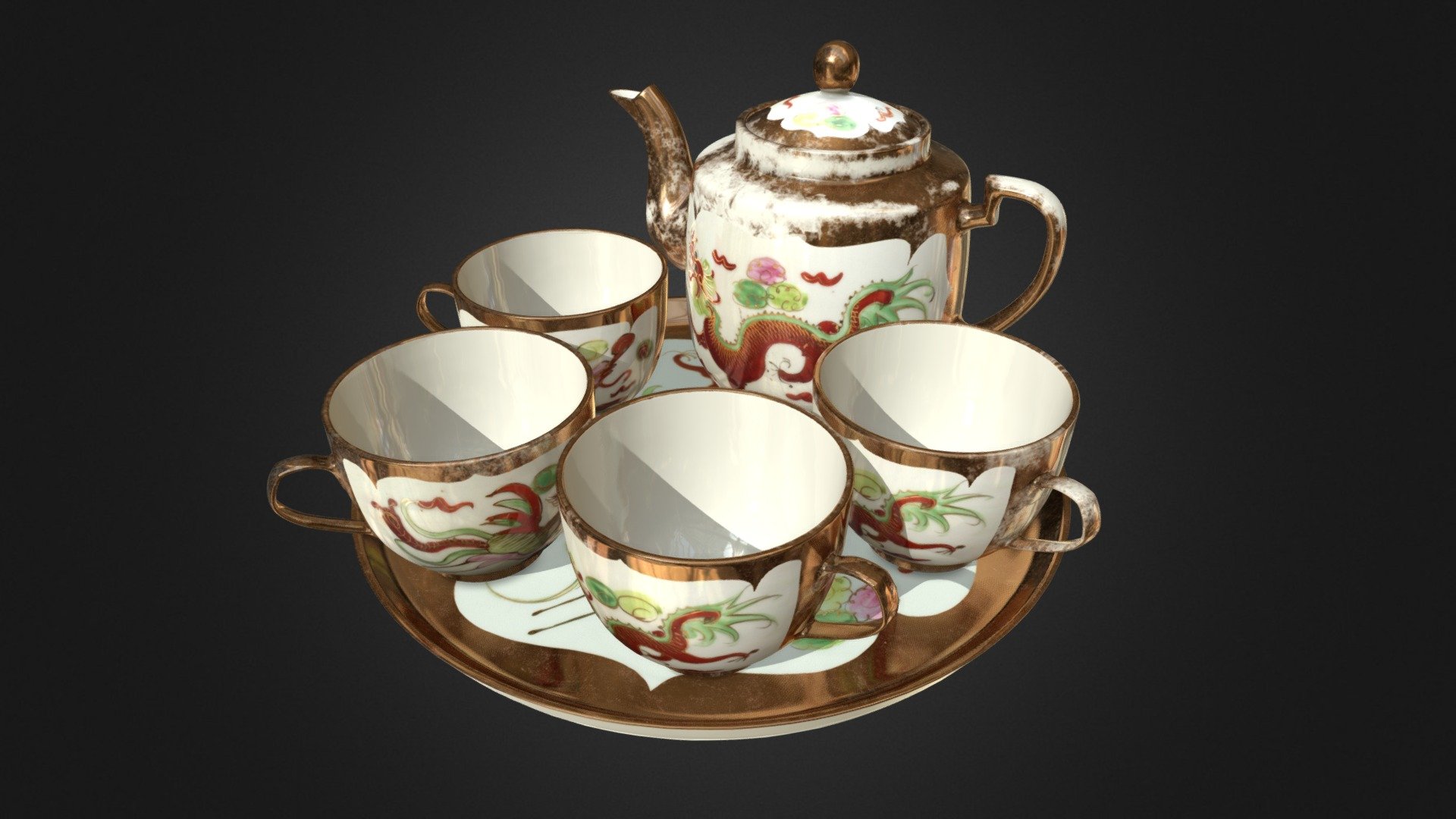 Mdm Liu Woon Fong's Wedding Tea Set - 3D model by Whampoa Archive ...