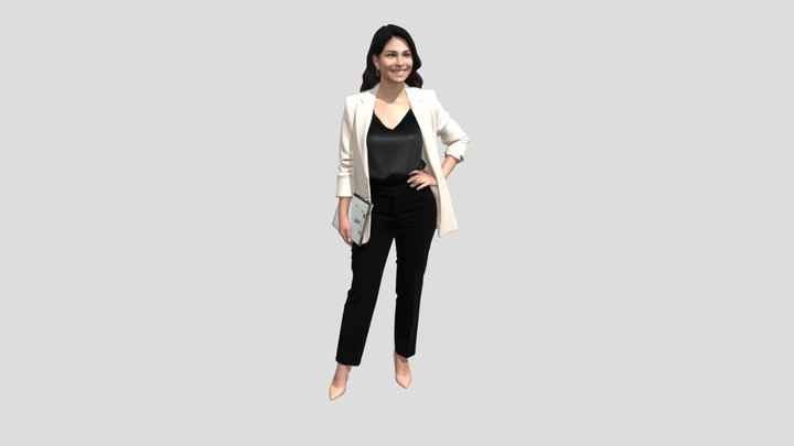 Confident Professional in Beige Blazer – Kostenloses 3D-Modell STL