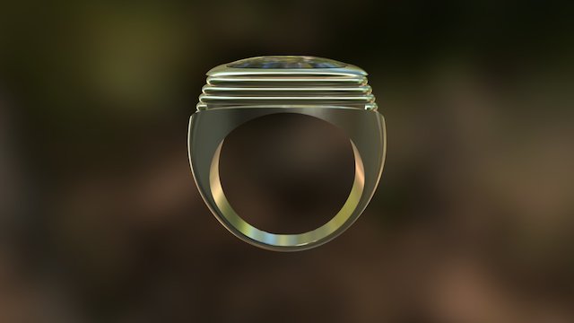 Ring with onyx 3D Model