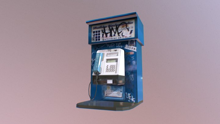 Payphone Blue 3D Model