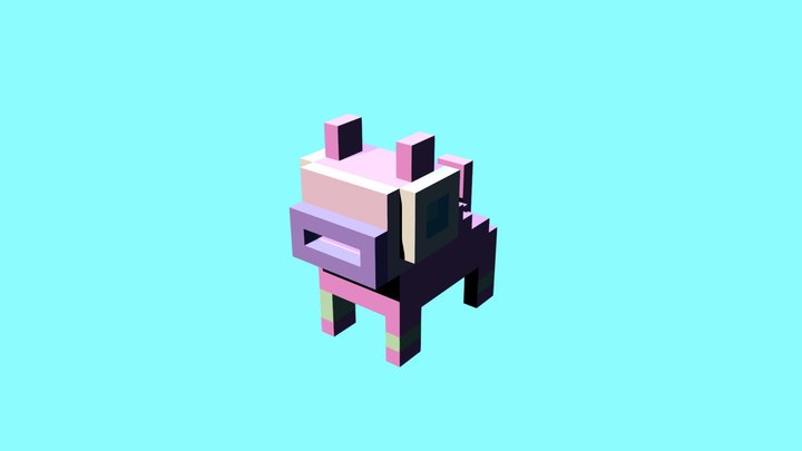 Voxel Dog Pet 3D Model