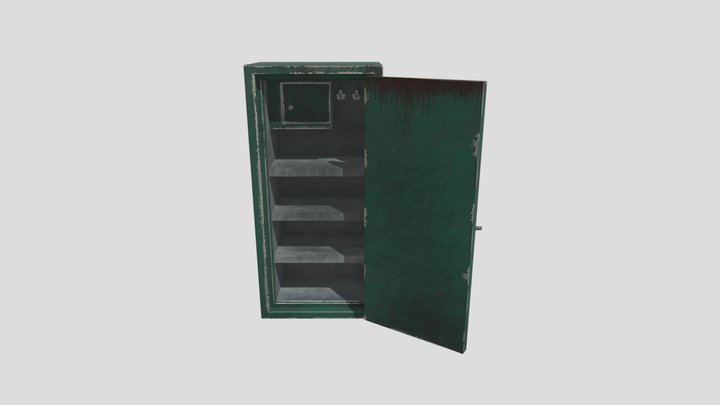 Green Gun Cabinet Open 3D Model