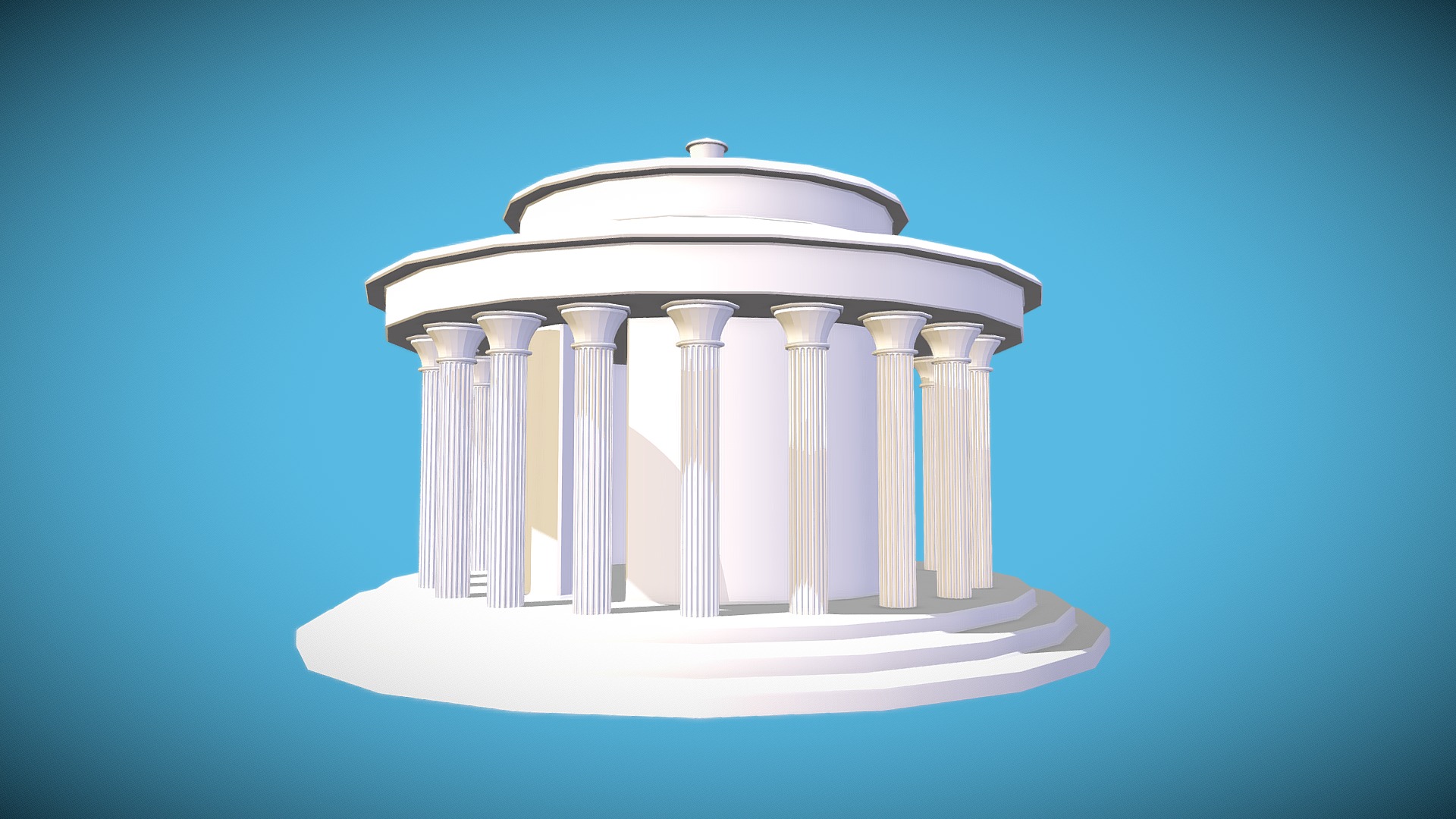 3D model Round Greek Temple - This is a 3D model of the Round Greek Temple. The 3D model is about a building with columns.