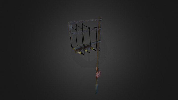 Phone Pole - Low Poly 3D Model