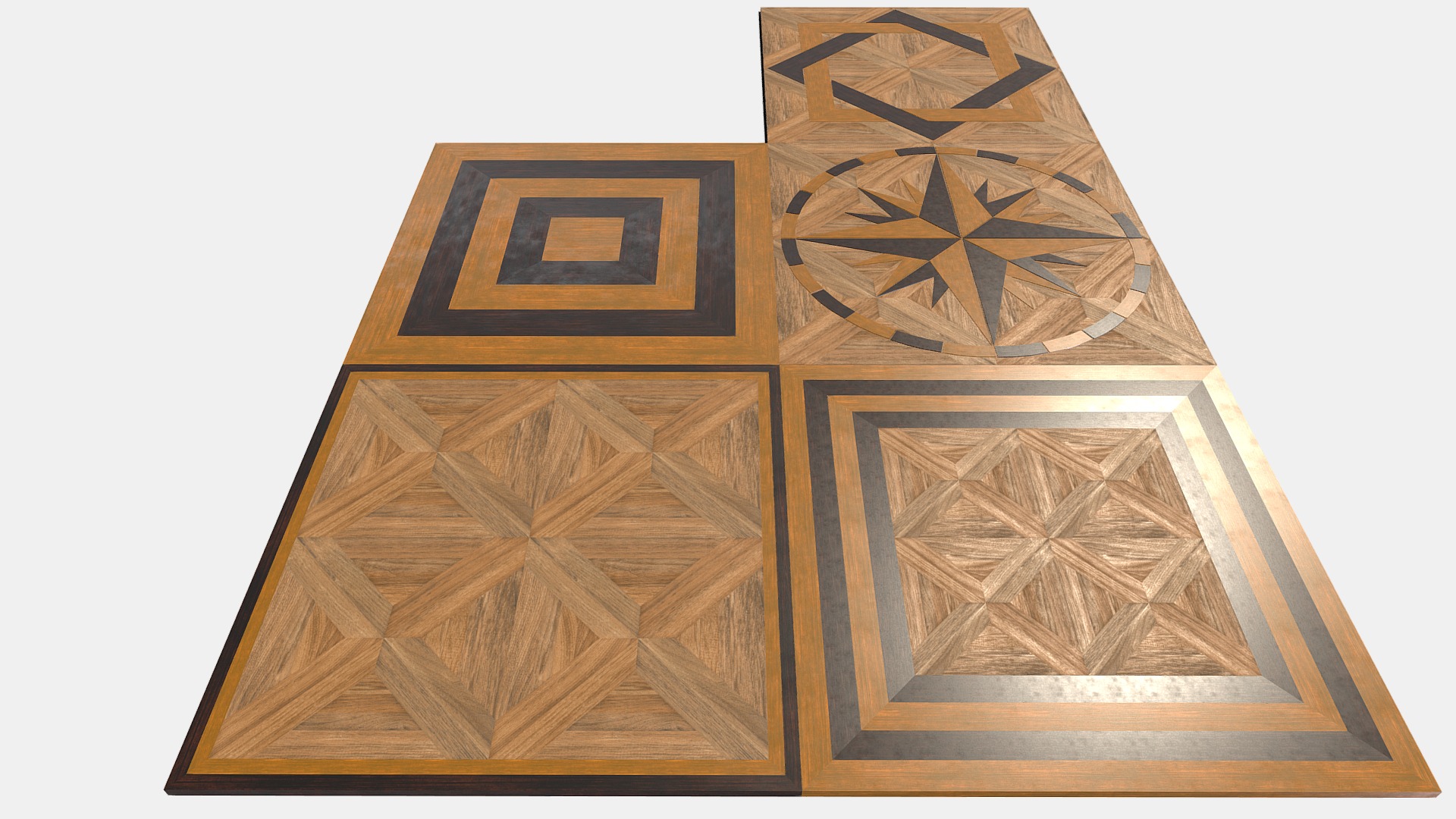 3D model Inlay Floor - This is a 3D model of the Inlay Floor. The 3D model is about a group of gold and black cards.