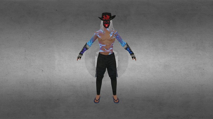 free fire 3d model gaming boy 3D Model