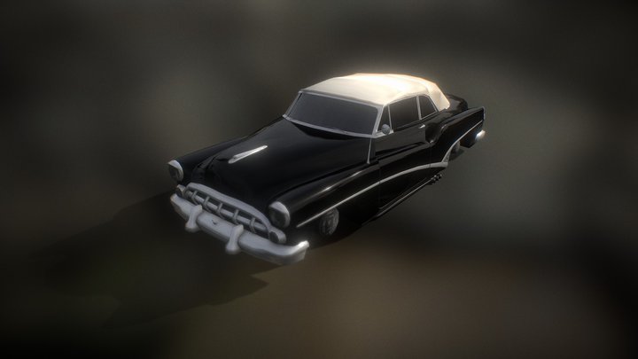 50s style car with interior 3D Model