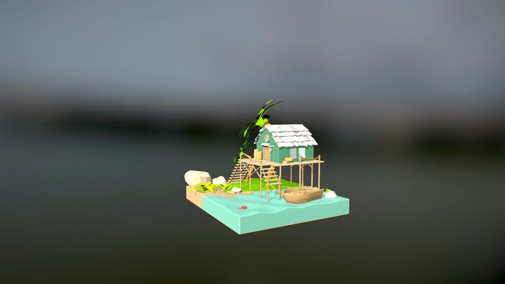 Casa en la isla 3D Model