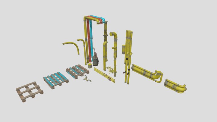 Poppy playtime pipes and props pack 3D Model