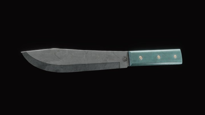 household knife low poly 3D Model