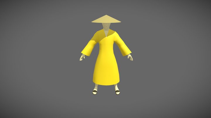Simple monk animated 3D Model
