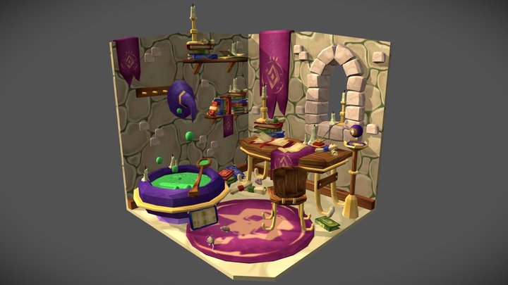 DAE Crib - A messy wizard and his tower 3D Model