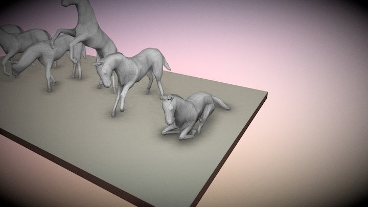 Riged LowPoly Horse 3D Model