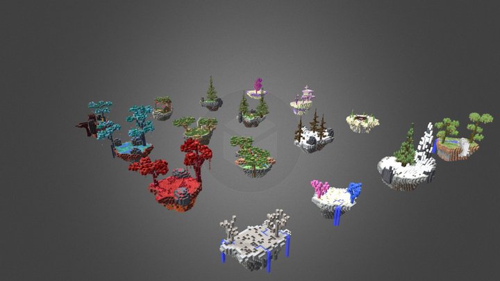 16 Starter Island Maps 3D Model