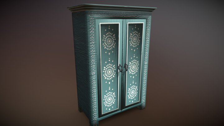 Indian Furniture - Green Closet 3D Model