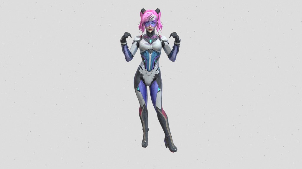 cyber girl #2 textured