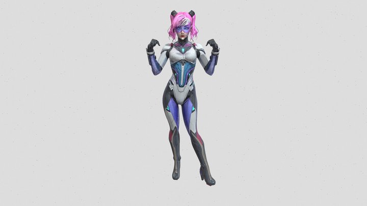 cyber girl #2 textured 3D Model