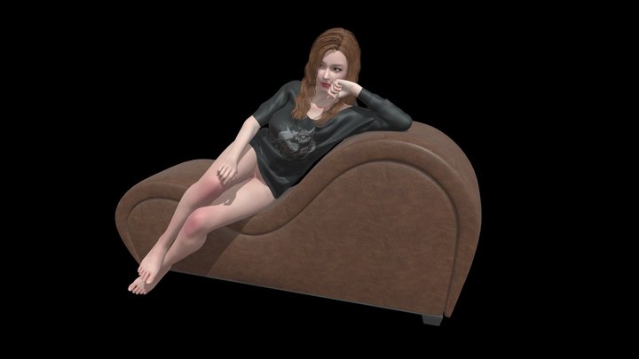 Body Character Love Seat For Arch 3D Model