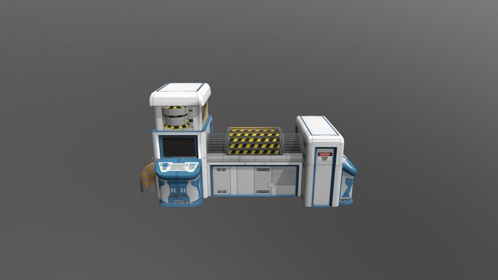 SciFi-Pump Textured 3D Model