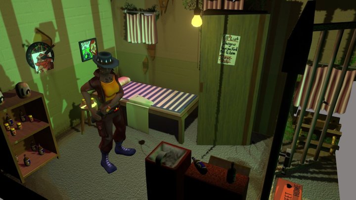 Cameron Auld Villain Scene + Idle Animation 3D Model