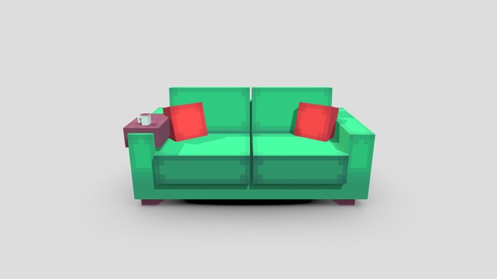 Low-Poly Sofa 3D Model