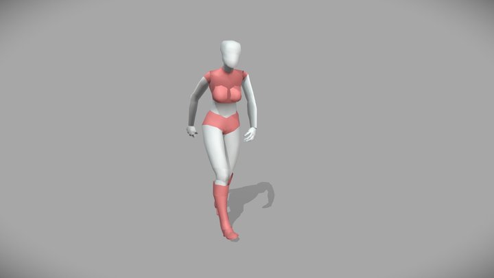 Tired Walk Cycle 3D Model