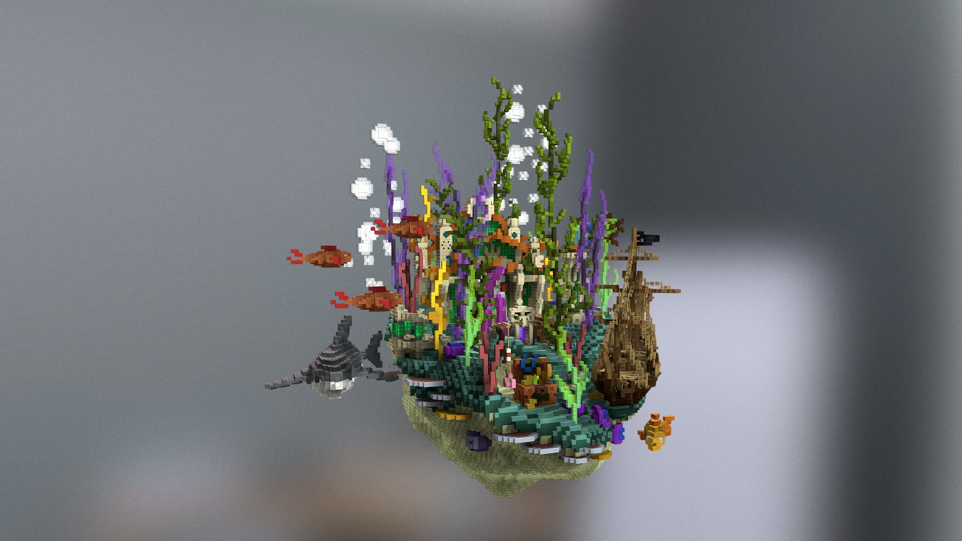 3D model Fishla Lobby - This is a 3D model of the Fishla Lobby. The 3D model is about a tree with many small toys on it.
