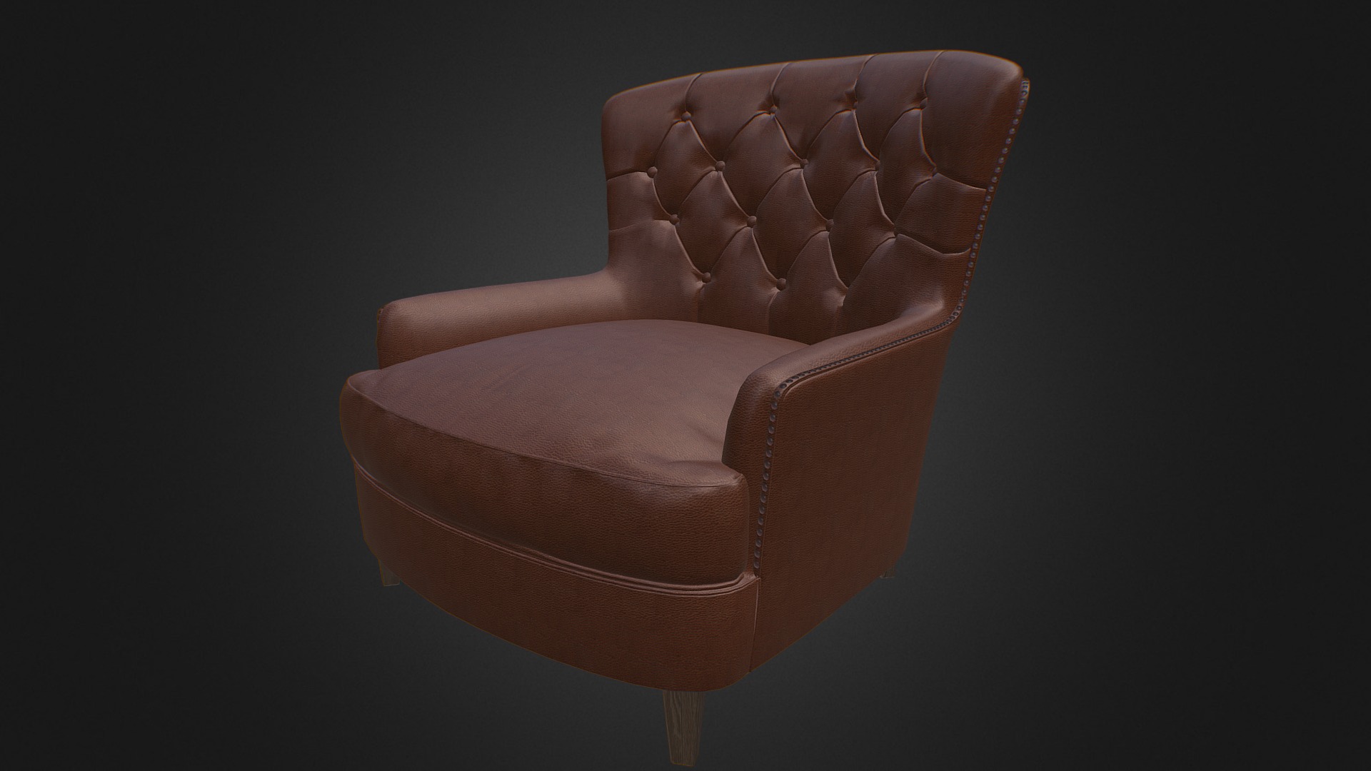 3D model Cardiff Leather Armchair - This is a 3D model of the Cardiff Leather Armchair. The 3D model is about a brown leather chair.